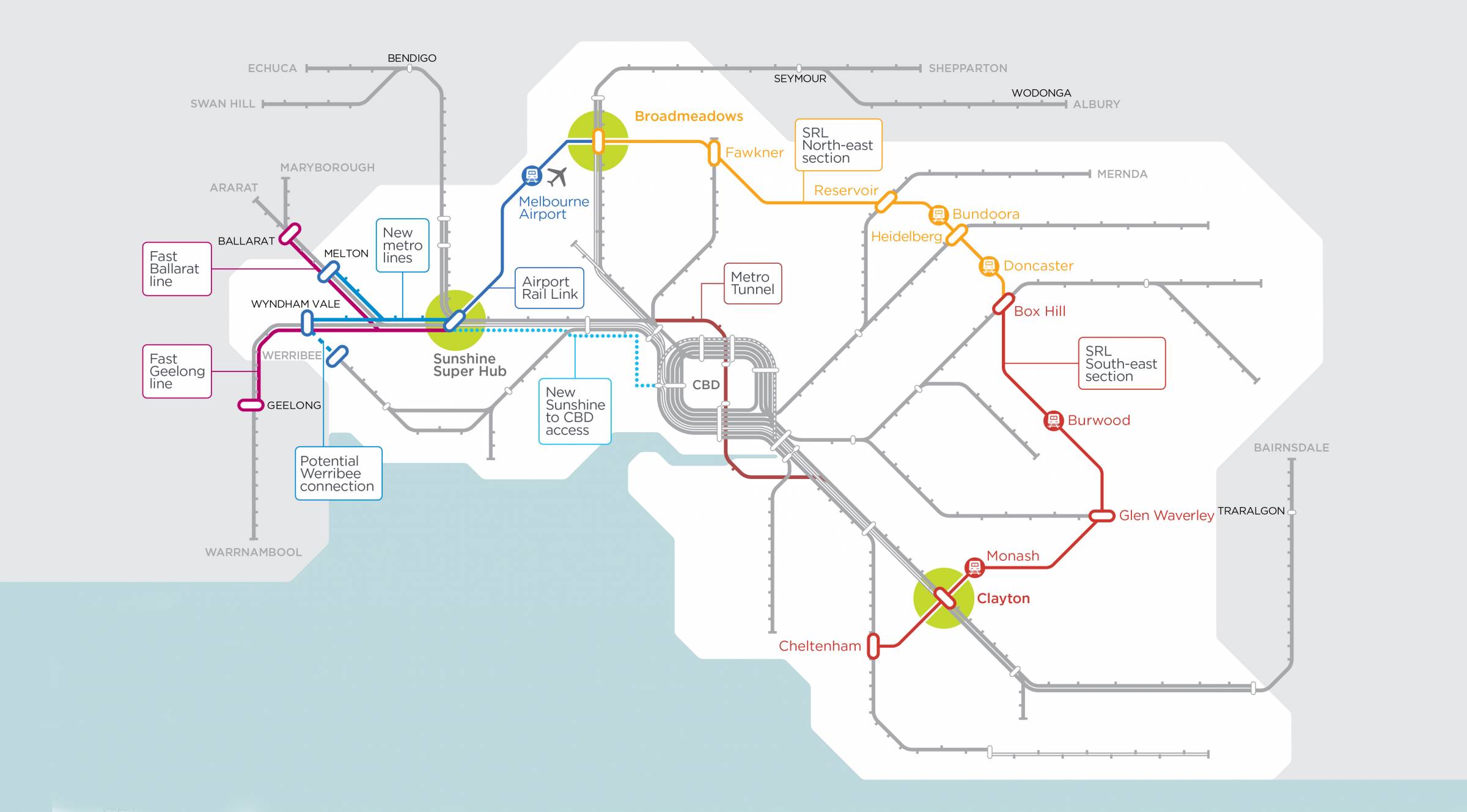 Метро фаст. Suburban Rail Victoria. Метро Мельбурна схема. Loop line Metro. Метро в Бангкоке Airport Rail link Router.