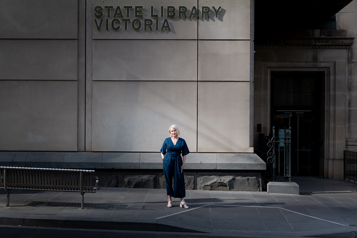 Architectus Principal and Melbourne Studio Leader Ruth Wilson infront of the State Library Victoria